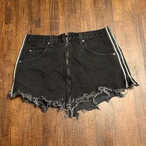 Carmar Women's Black Distressed Denim Shorts with Side Stripe